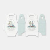 デュスキーエレガントティール(緑がかった色)シルボートパームシースケープ結婚ス フェイバーボックス (折り畳みなし)