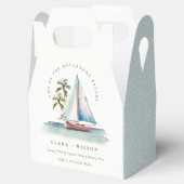 デュスキーエレガントティール(緑がかった色)シルボートパームシースケープ結婚ス フェイバーボックス (オープン)