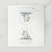 デュスキーエレガントティール(緑がかった色)シルボートパームシースケープ結婚ス プレイスカード (外部開封)