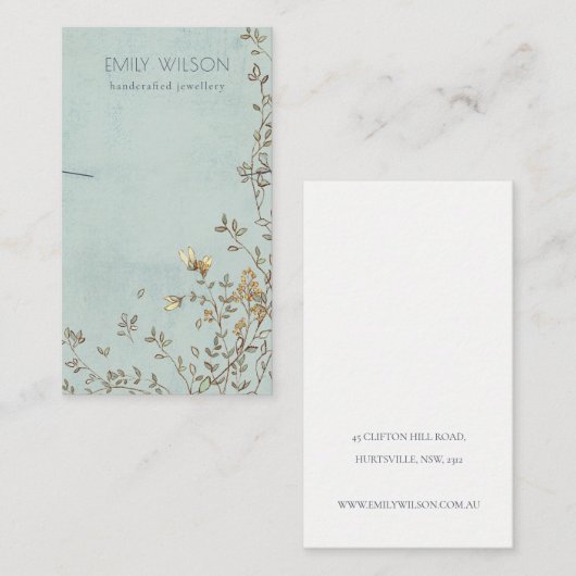 デュスキーエレガントフローラアクアバンドネックレスディスプレイ 名刺 (正面/裏面)