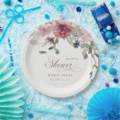 デュスキーエレガント赤面バラフローラブライダルシャワー ペーパープレート (パーティー)