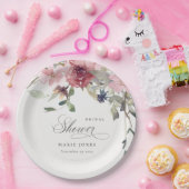 デュスキーエレガント赤面バラフローラブライダルシャワー ペーパープレート (パーティー)