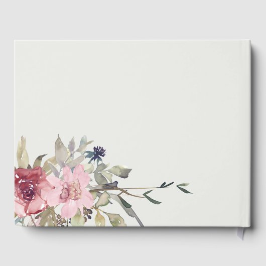 デュスキーエレガント赤面バラワイルドフラワーフローラズ結婚 ゲストブック (裏面)