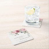 デュスキーエレガント赤面バラワイルドフラワーフローラズ結婚 スクエアペーパーコースター (インサイチュ)