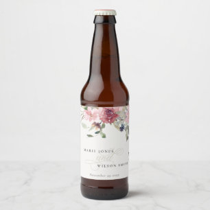 デュスキーエレガント赤面バラワイルドフラワーフローラズ結婚 ビールラベル