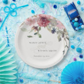 デュスキーエレガント赤面バラワイルドフラワーフローラズ結婚 ペーパープレート (パーティー)