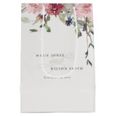 デュスキーエレガント赤面バラワイルドフラワーフローラズ結婚 ミディアムペーパーバッグ (裏面)