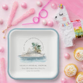 デュスキークルーズシップパームシースケープホテルブライダルシャワー ペーパープレート (パーティー)