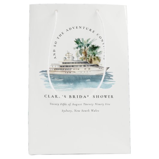 デュスキークルーズシップパームシースケープホテルブライダルシャワー ミディアムペーパーバッグ (正面)