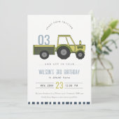 デュスキーグリーンファームトラクターキッズニーエイジ誕生日 招待状 (スタンド正面)