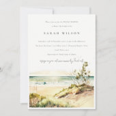 デュスキーコーストビーチサンシースケープブライダルシャワー 招待状 (正面)