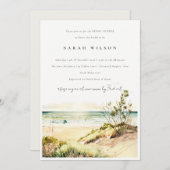 デュスキーコーストビーチサンシースケープブライダルシャワー 招待状 (正面/裏面)