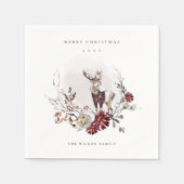 デュスキースタッグマルサラフェスティバルリースメリークリスマス スタンダードカクテルナプキン (正面)