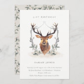 デュスキーディアーフローラクレストニーエイジ誕生日招待状 サンキューカード (正面/裏面)