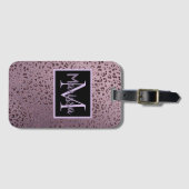 デュスキーバイオレットヒョウのモノグラム ラゲッジタグ (正面横)