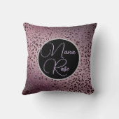 デュスキーバイオレットヒョウパーソナライズされた クッション (裏面)