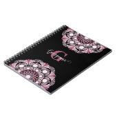 デュスキーパーソナライズされたバラボホーフローラドットマンダラ ノートブック (左側)