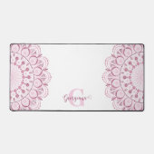 デュスキーパーソナライズされたバラ紙吹雪レースドットマンダラ デスクマット (正面)