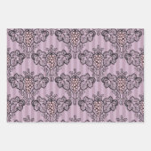 デュスキーパープルとブラックパリをテーマにした ラッピングペーパーシート (正面2)