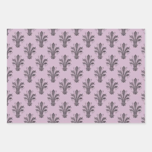 デュスキーパープルとブラックパリをテーマにした ラッピングペーパーシート (正面3)