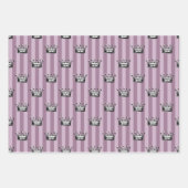 デュスキーパープルとブラックパリをテーマにした ラッピングペーパーシート (正面)