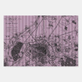 デュスキーパープルとブラックパリをテーマにした ラッピングペーパーシート (正面3)