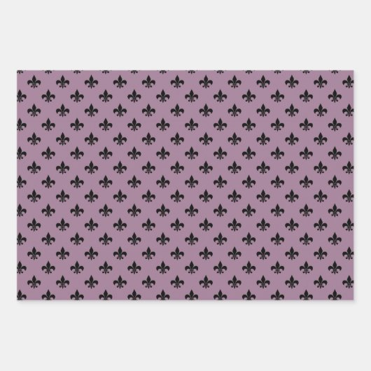 デュスキーパープルとブラックパリをテーマにした ラッピングペーパーシート (正面2)