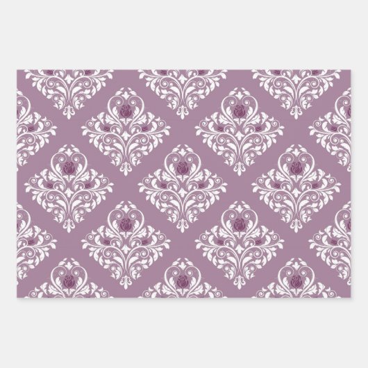 デュスキーパープルとブラックパリをテーマにした ラッピングペーパーシート (正面)