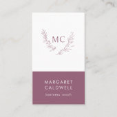 デュスキーパープルモノグラムリース垂直 名刺 (正面)