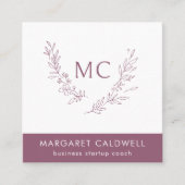 デュスキーパープルモノグラムリース スクエア名刺 (正面)