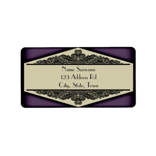 デュスキーパープルヴィンテージ、住所 シール (正面)