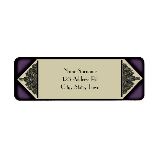 デュスキーパープルヴィンテージ、差出人住所ラベル ラベル (正面)