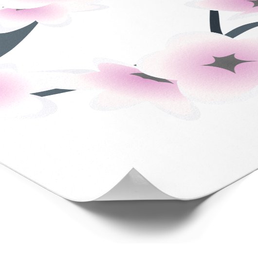 デュスキーピンクさくらんぼの花 ポスター (角)