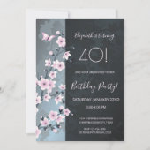 デュスキーピンクさくらんぼカスタム誕生日 招待状 (正面)