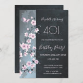 デュスキーピンクさくらんぼカスタム誕生日 招待状 (正面/裏面)