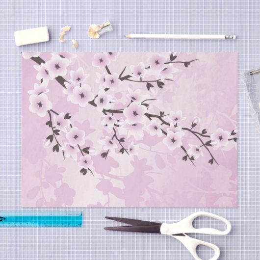デュスキーピンクさくらんぼブロッサムアジアフローラ 薄葉紙 (クラフト)