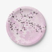 デュスキーピンクさくらんぼ花ズアジアフローラ ペーパープレート (正面)