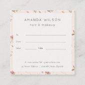 デュスキーピンクのワイルドフラワークレストのギフト券 スクエア名刺 (裏面)