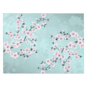 デュスキーピンクアクアマリンさくらんぼの花 テーブルクロス (正面(横))