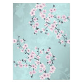 デュスキーピンクアクアマリンさくらんぼの花 テーブルクロス (正面)