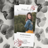 デュスキーピンクオーキッドお祝いオブライフフォトカード 招待状