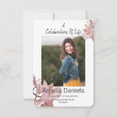 デュスキーピンクオーキッドお祝いオブライフフォトカード 招待状 (正面)