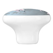 デュスキーピンクグレイシッシュブルーさくらんぼブロッサムフローラ セラミックノブ (側面)