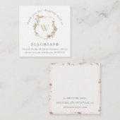 デュスキーピンクワイルドフラワークレストショッピング スクエア名刺 (正面/裏面)