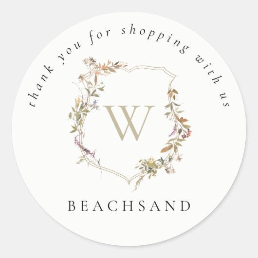 デュスキーピンクワイルドフラワークレストショッピング ラウンドシール (正面)