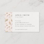 デュスキーピンクワイルドフラワーモノグラムクレストアポイントメント 名刺 (裏面)