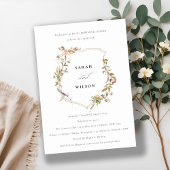 デュスキーピンク赤面ワイルドフラワークレストリハーサルディナー 招待状