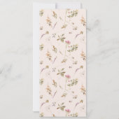 デュスキーピンク赤面ワイルドフラワークレスト結婚のメニュー 招待状 (裏面)