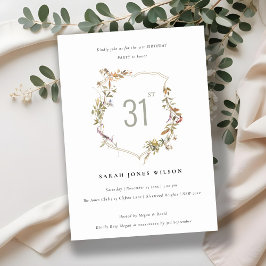 デュスキーピンク赤面ワイルドフラワークレスト誕生日 招待状