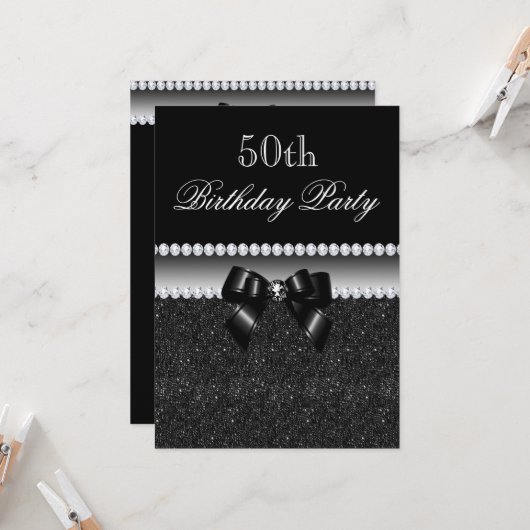 デュスキーブラックバースデーパーティー 招待状 (正面/裏面インサイチュ)